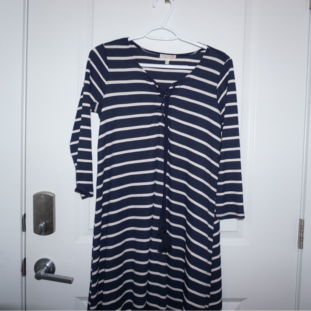 Blue striped dress
